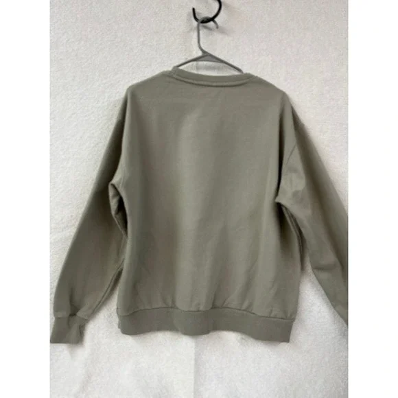 RusTee Clothing Midwest Graphic Sweatshirt Tan Green Small Crewneck Pullover New - Picture 4 of 4